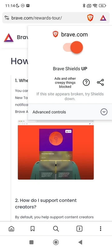 Brave Browser — στιγμιότυπο οθόνης 2